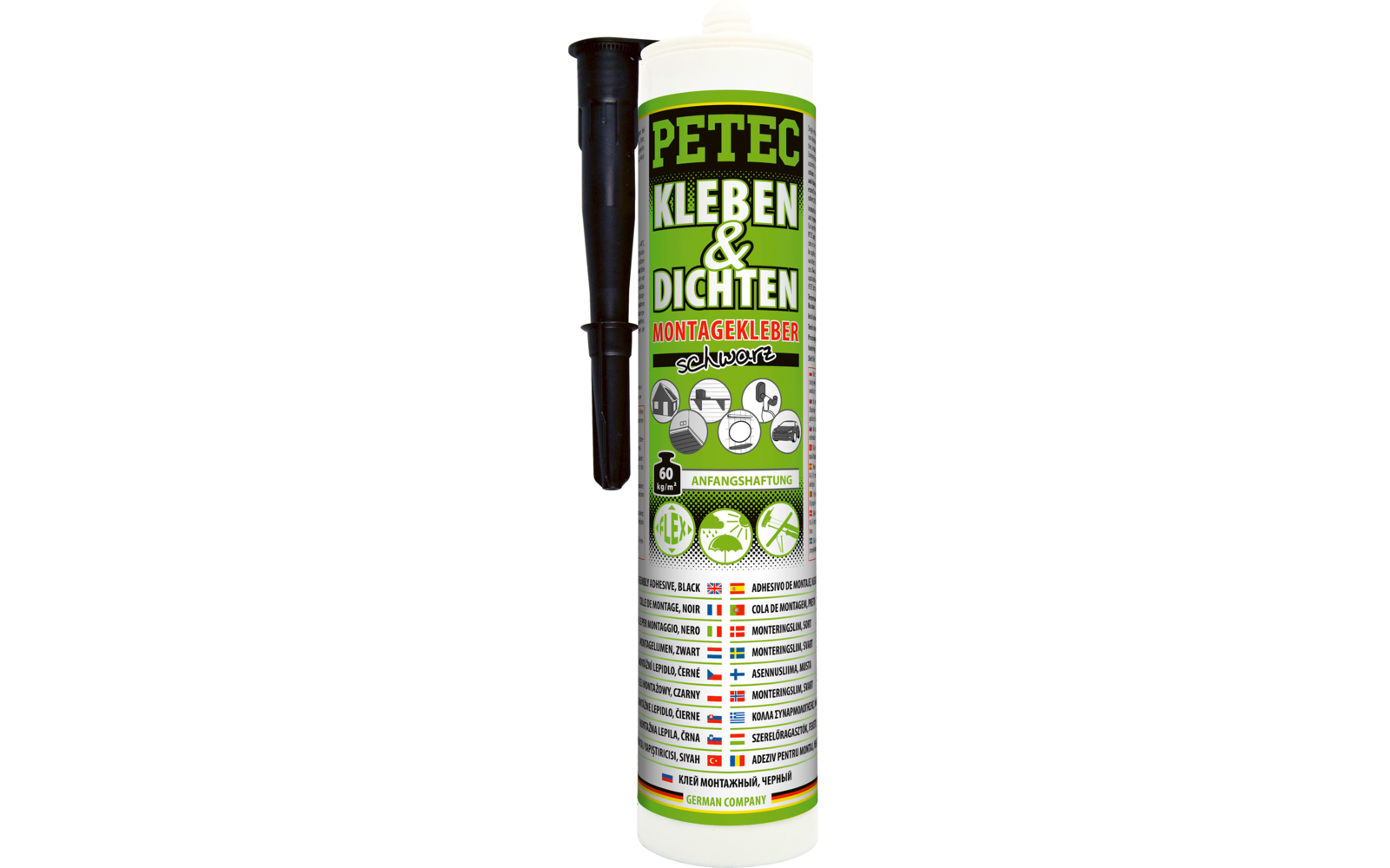 Petec Kleben und Dichten Montagekleber schwarz 80 ml