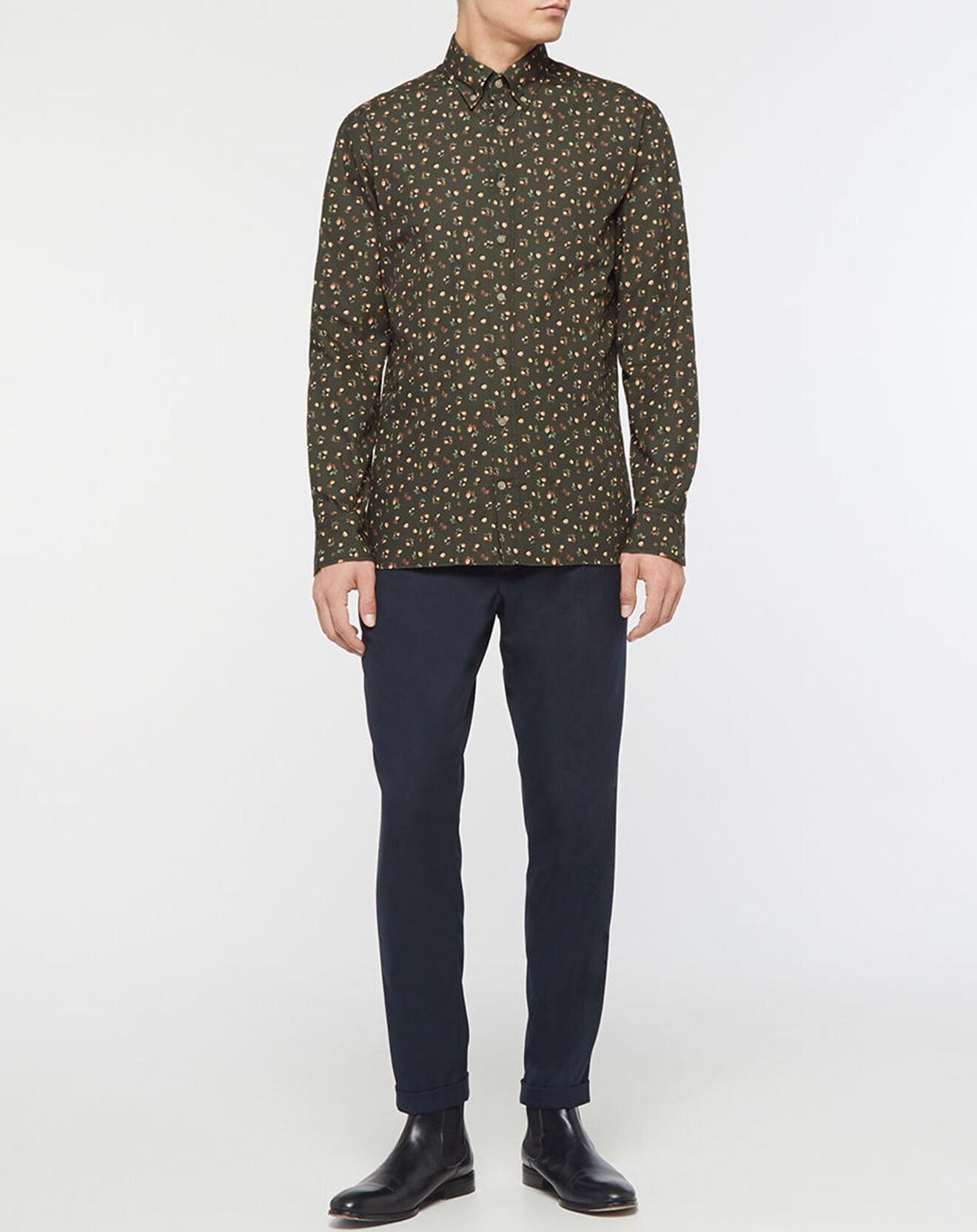 Hackett London Chemise Slim Fit imprimée kaki