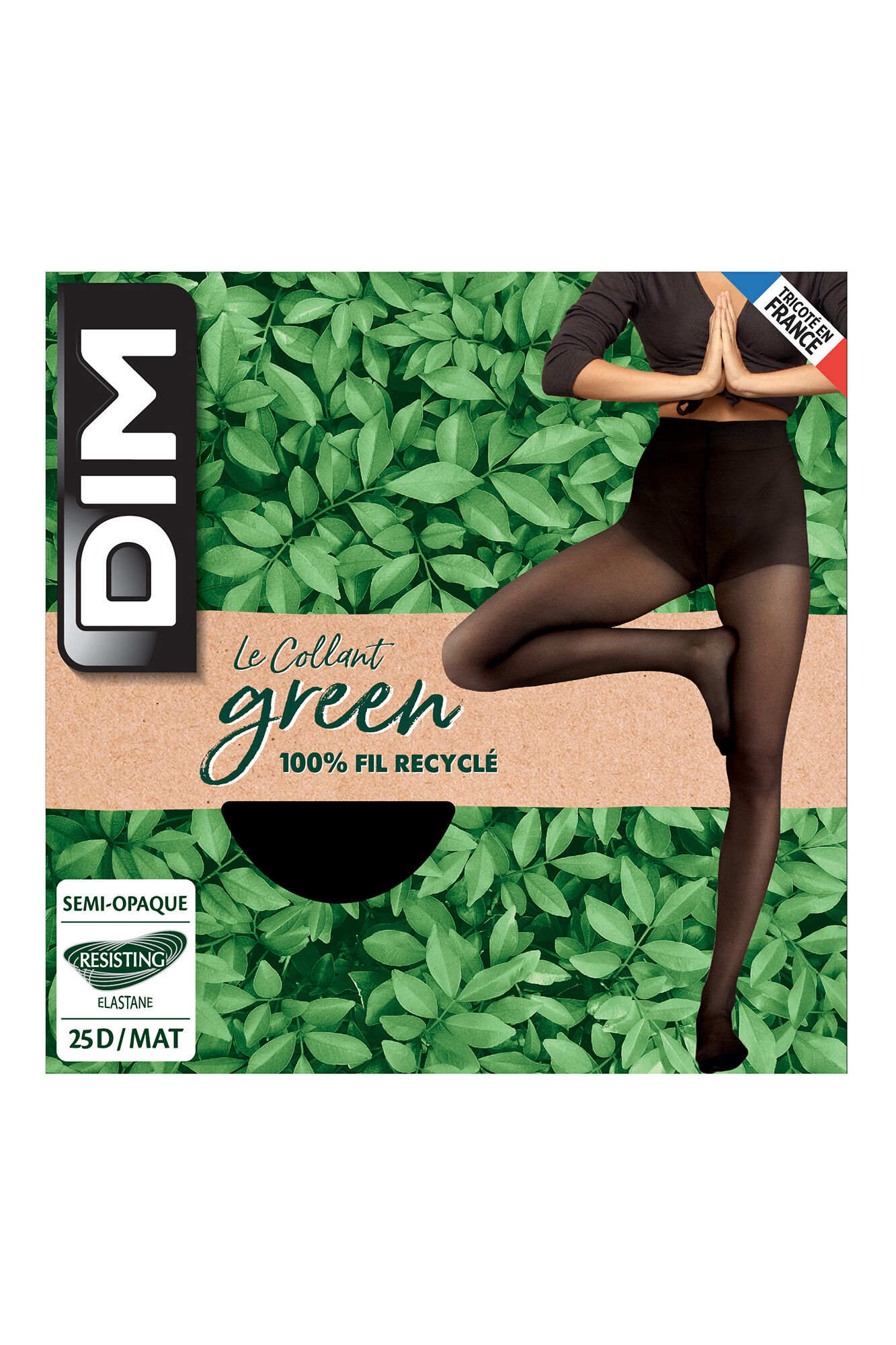 Meia-calça semitransparente 100% fio reciclado preta 25 DEN - preta