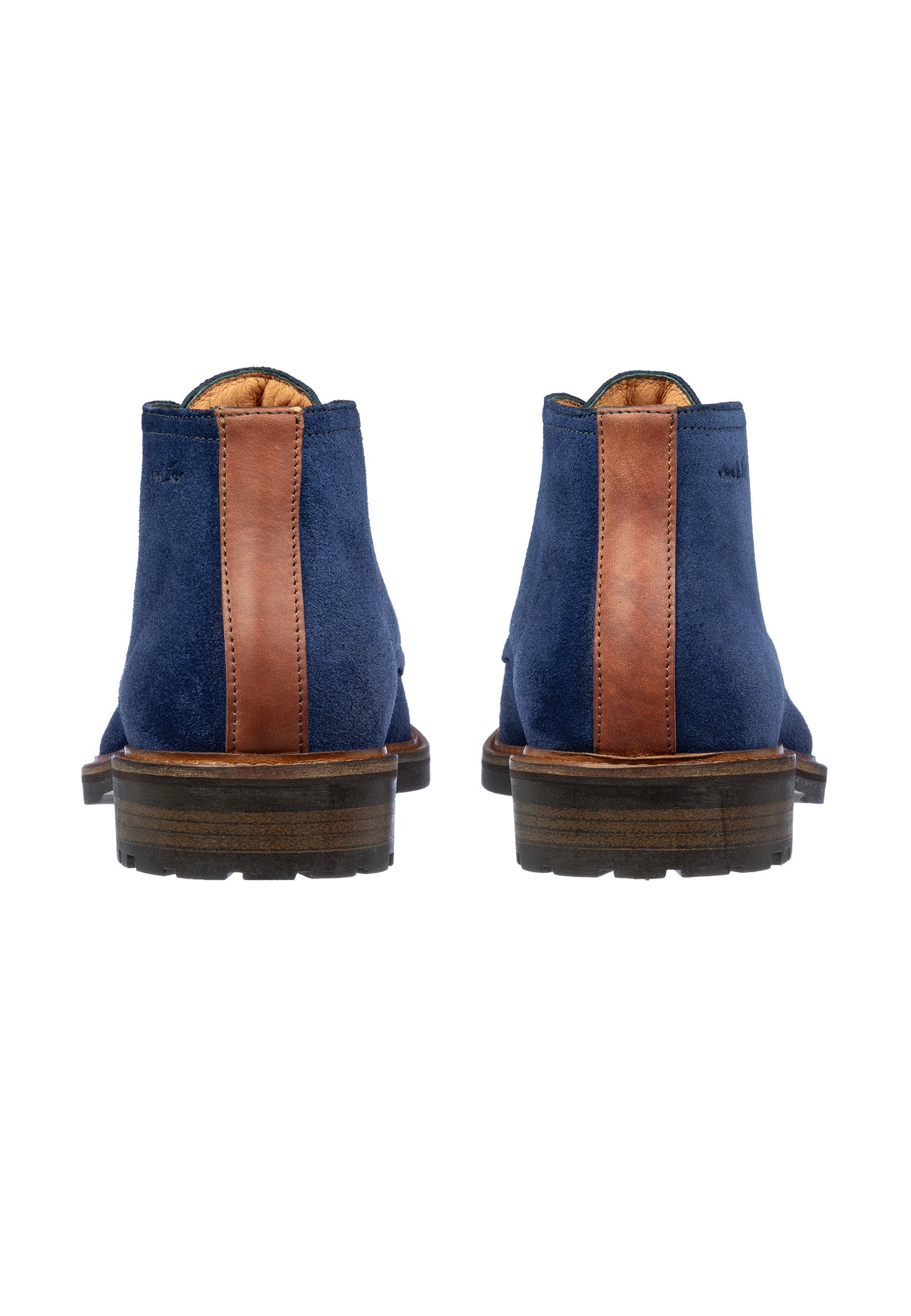 Blauw suède Rigi halfhoge veterschoen