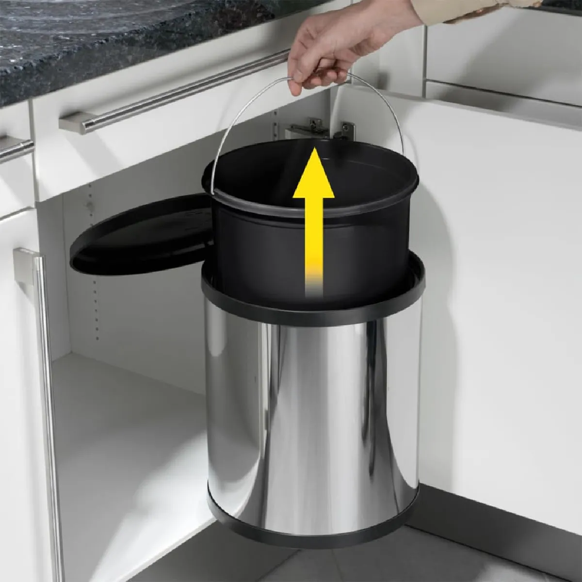 HAILO Poubelle Compact-Box 15 L Inox