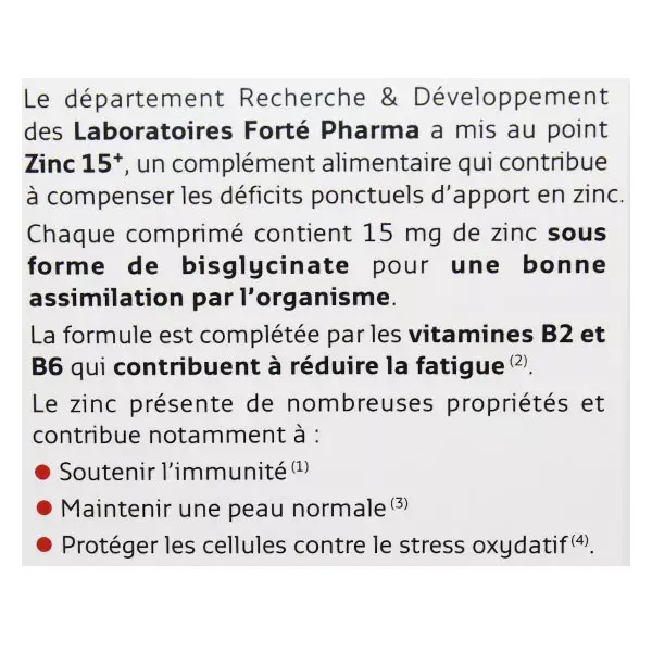 Forté Pharma Zinco 15+ Defesas Imunológicas 60 comprimidos