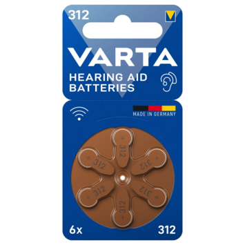 Varta 312 Acoustic Special hoortoestel batterijen type 312 bruin 6 stuks