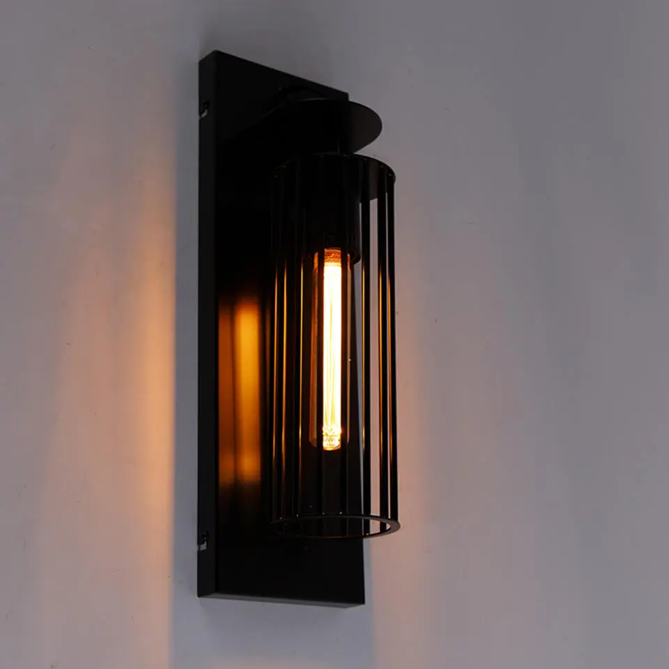 Qazqa wandlampen balenco wazo zwart e27