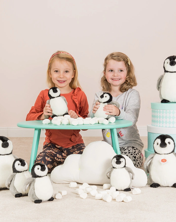 Kuscheltier PINGUIN (24 cm) in grau/weiß