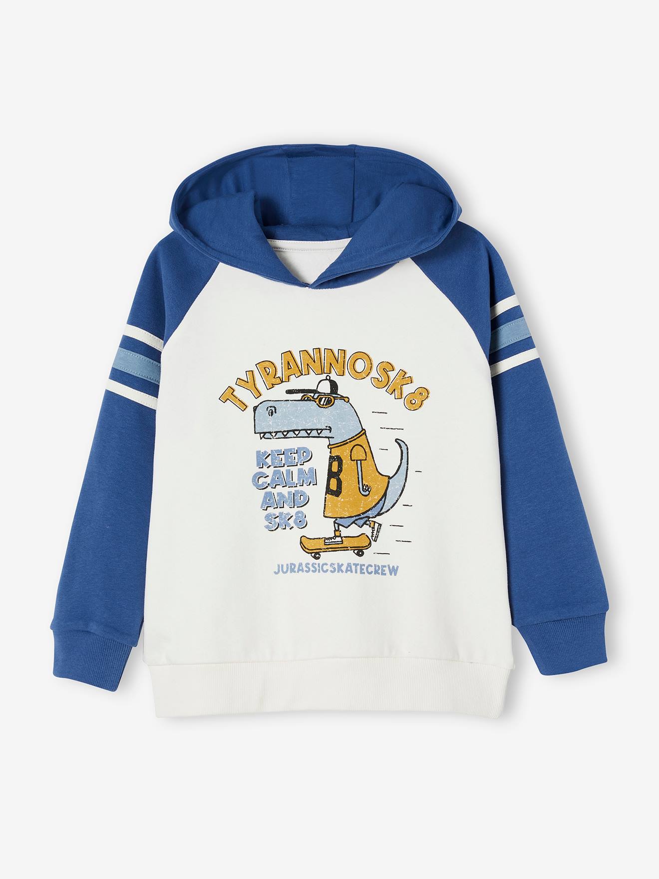 Moletom azul com estampa gráfica e mangas raglan para meninos