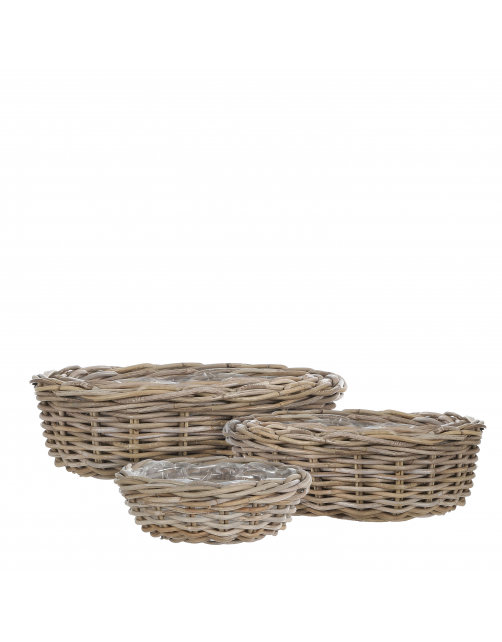 Mica Decorations Marcia Mand Rond Grijs - Bloempotten