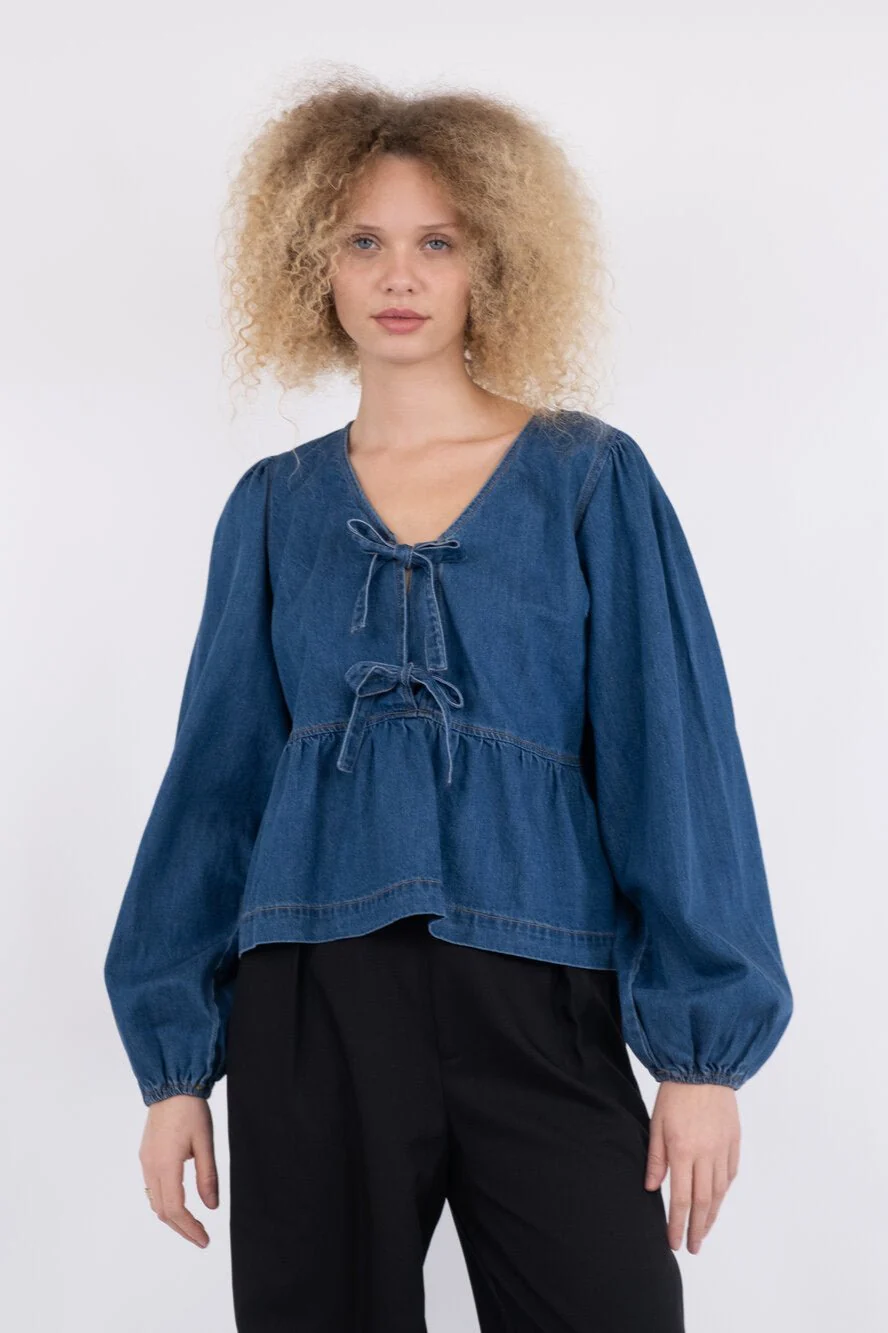 Neo Noir  Esmée D bluse - Vintage Blue
