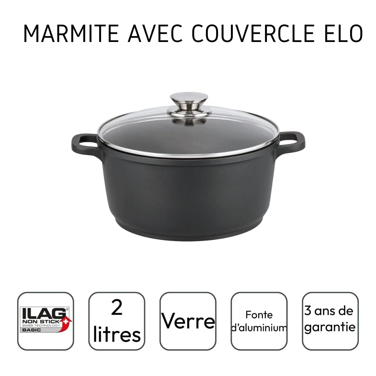 Faitout 20 cm de 2 litres Alucast Elo