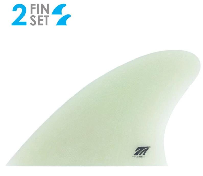 True Ames Fins Twin - Glass On - Hobie Fish Keel - Solid Fiberglass Blue