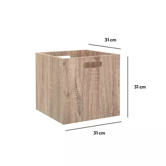 Boite de rangement (31 x 31 x 31 cm) Mano bois Naturel