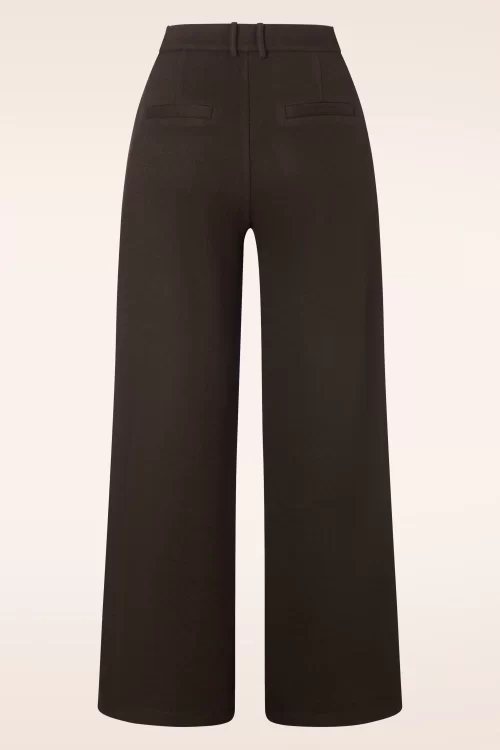 Smashed Lemon Naomi pantalon in donkerbruin