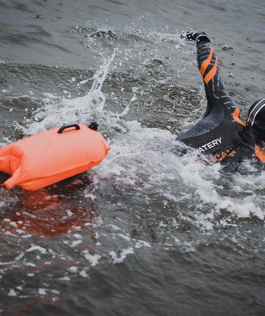 Watery havtaske - Swim Buoy & Dry Bag 28L - Fluo Gul