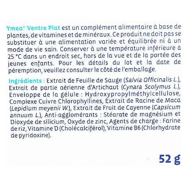 Ymea Ménopause Bouffées de Chaleur et Ventre Plat 128 Gélules