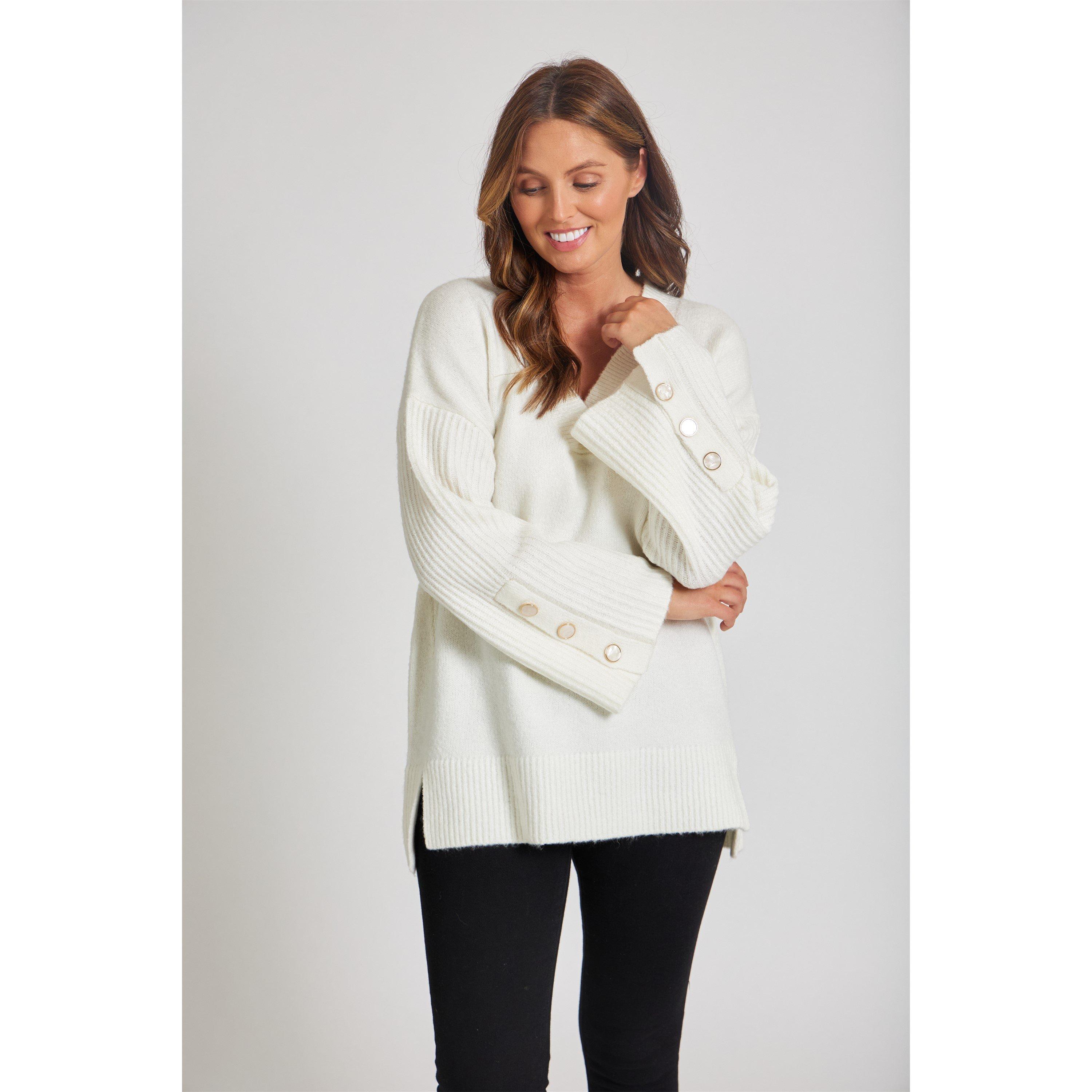 Be You BY Button Sleeve Jumper Womens