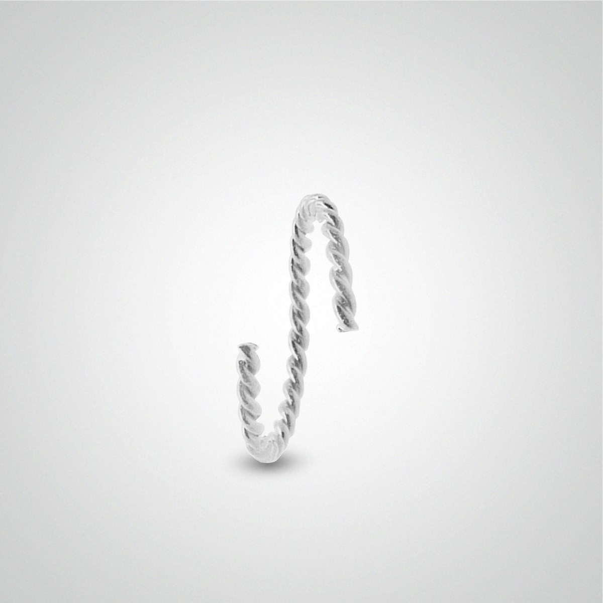 Piercing d'anti-hélix anneau en or blanc torsadé à écarter