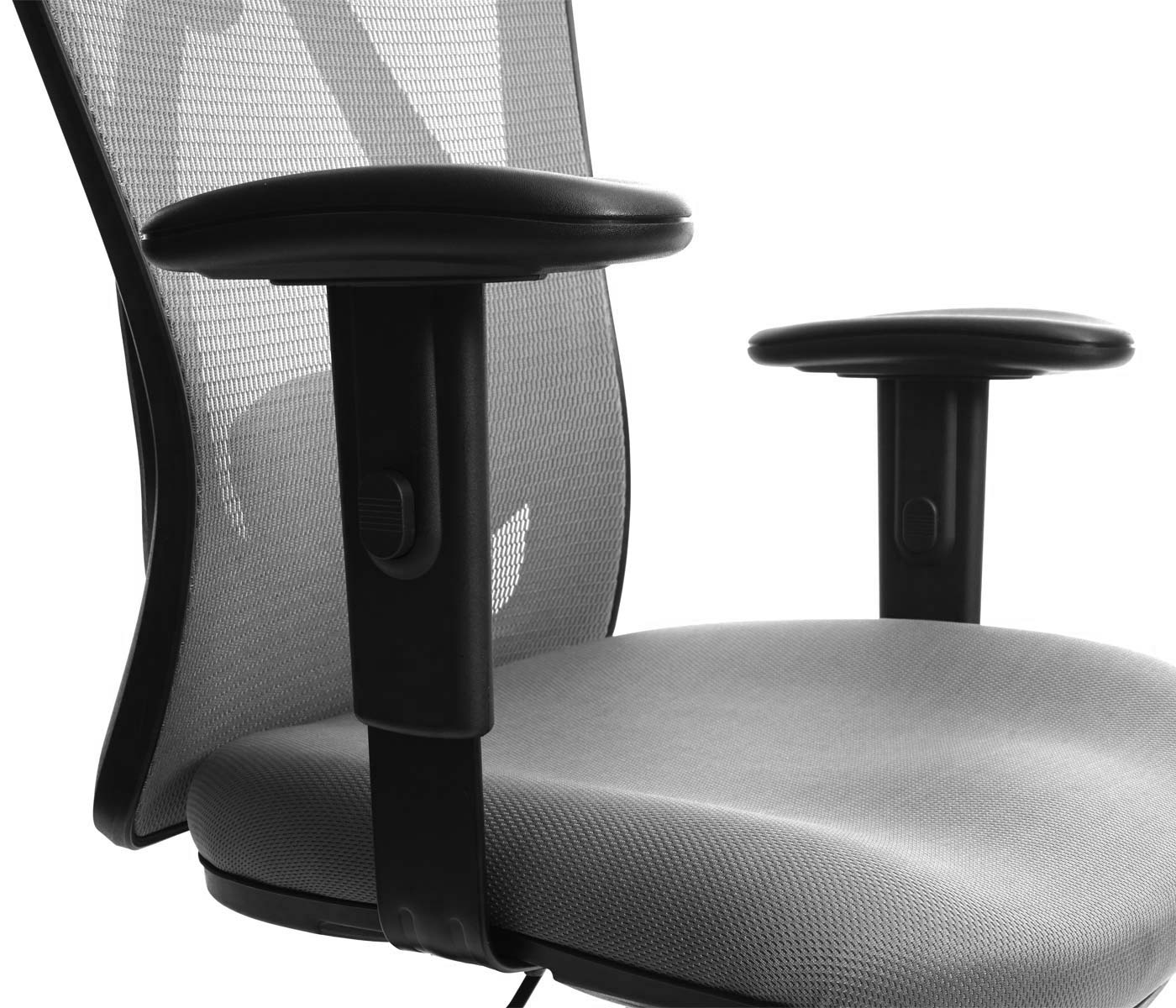 Bürostuhl MCW-J86, Schreibtischstuhl, ergonomisch, verstellbare Lordosenstütze 150kg belastbar ~ ohne Fußstütze, grau