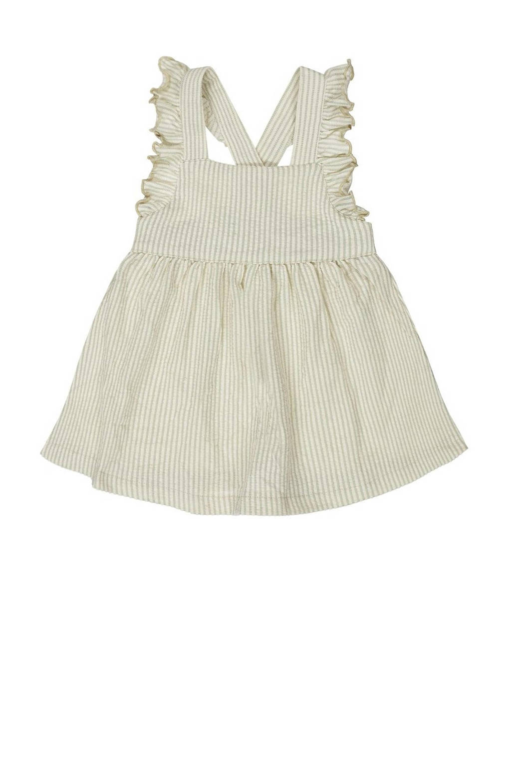 Dirkje gestreepte overgooier Dress lichtgroen