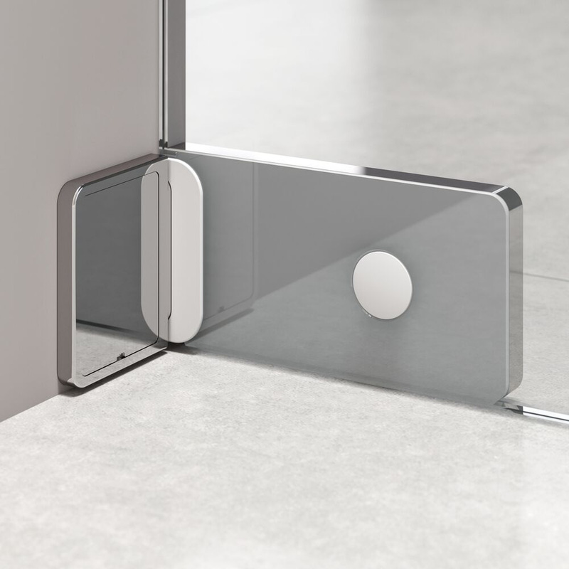 Sealskin Pure zijwand voor combinatie met draaideur 90x200 cm, 8 mm helder veiligheidsglas met antikalklaag zilver hoogglans