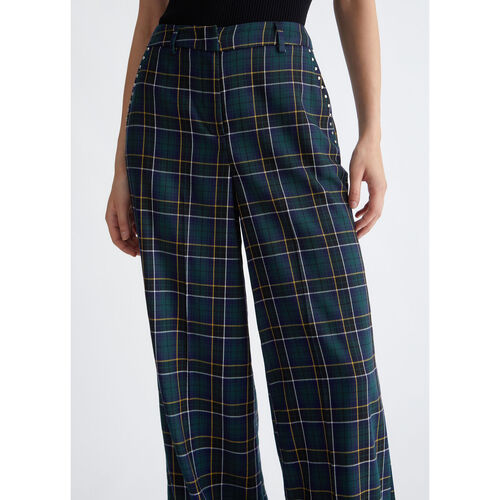 Liu Jo - Pantalón palazzo de cuadros Verde