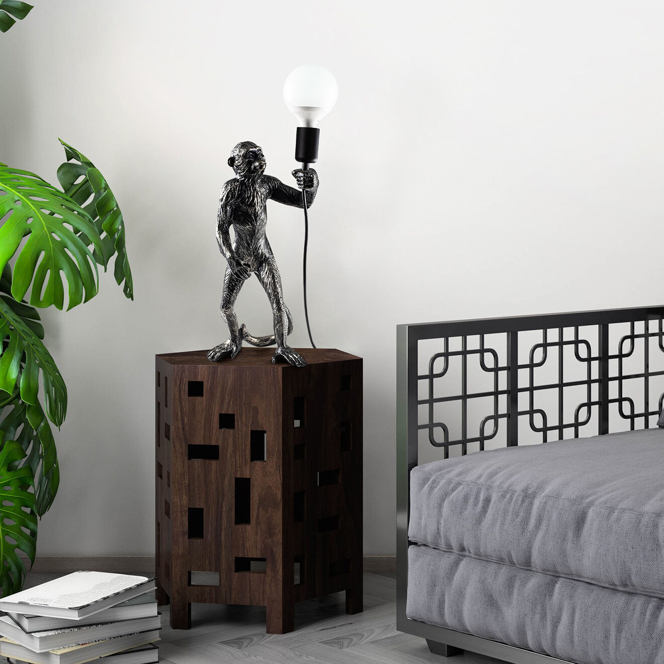 Sheen Lampe de table Singe noire - 19x46x19 cm