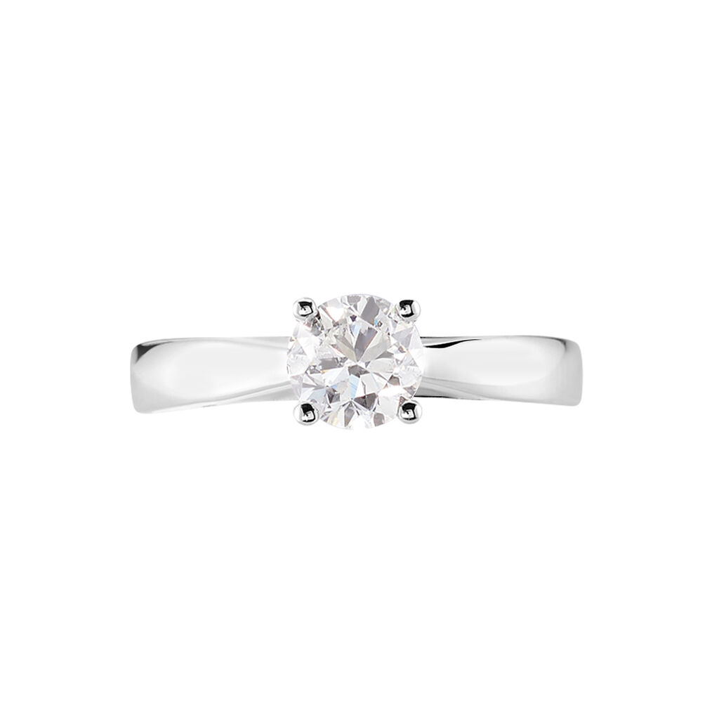 Bague Solitaire Iris Or Blanc Diamant