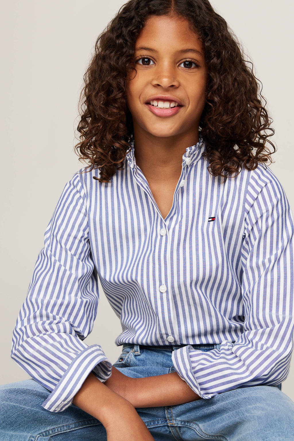 Tommy Hilfiger gestreepte blouse blauw/wit