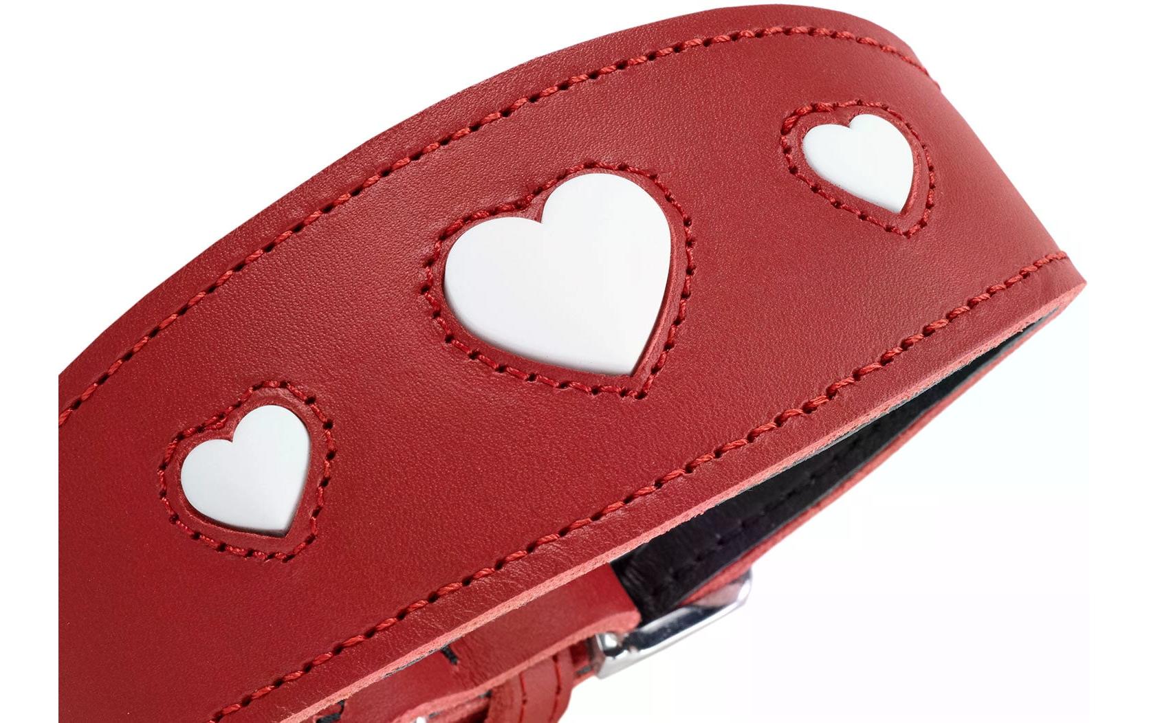 Halsband Windhund Love 37/XS-S, Rot/SchwarzWindhundhalsband mit Herz