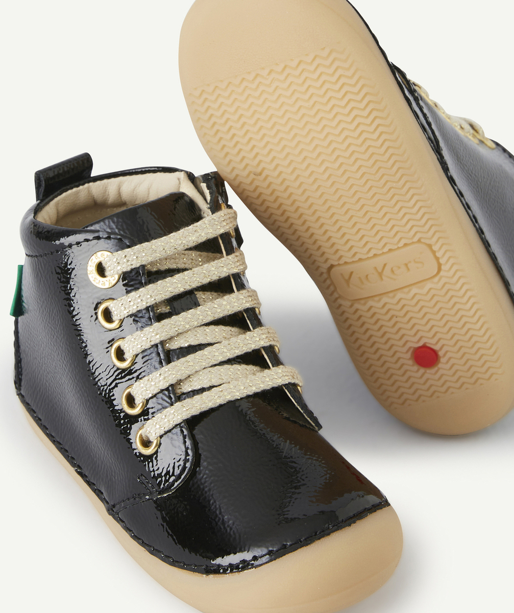 KICKERSCHAUSSURES SONIZIP BÉBÉ FILLE NOIR VERNIS