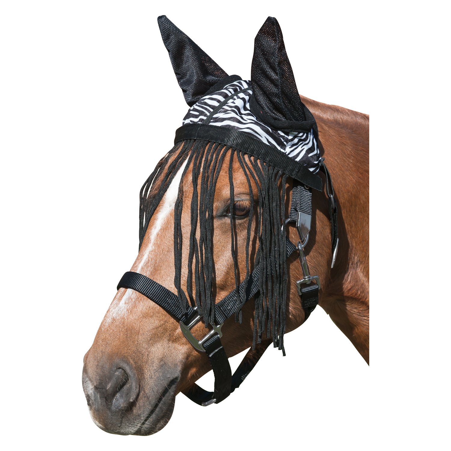 IRISh INNOVATION Fliegenhaube mit Fransenstirnband  - zebra