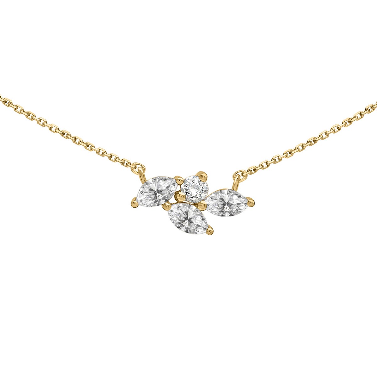 Collier Brillaxis or jaune 9 carats oxydes