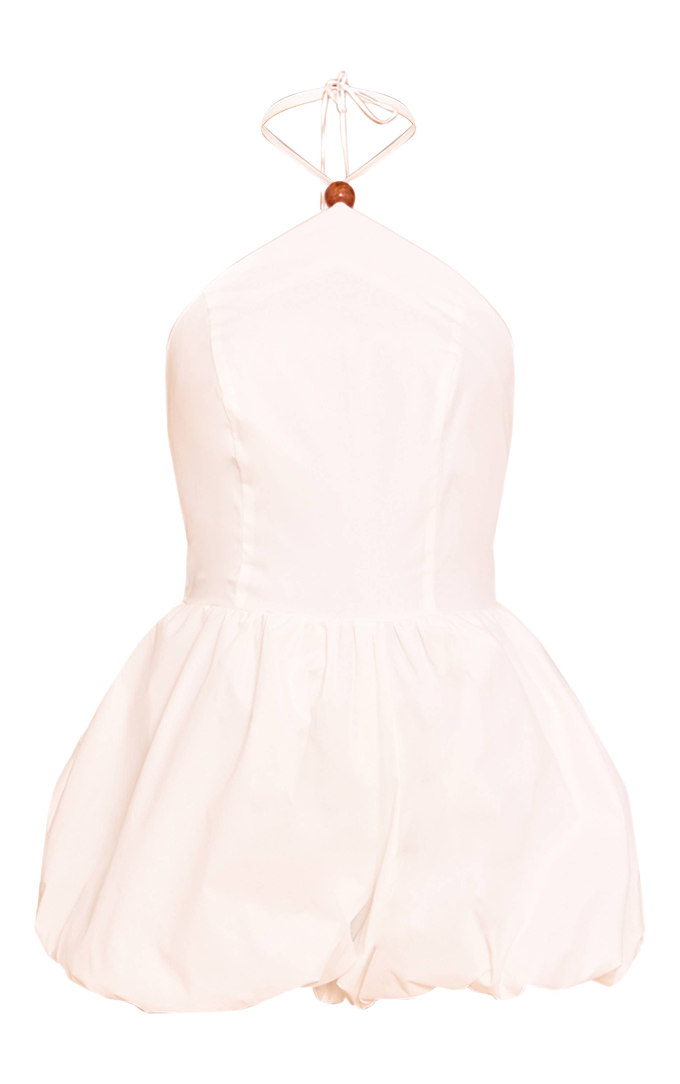 Blanc Combinaison Short Bouffant À Encolure Américaine