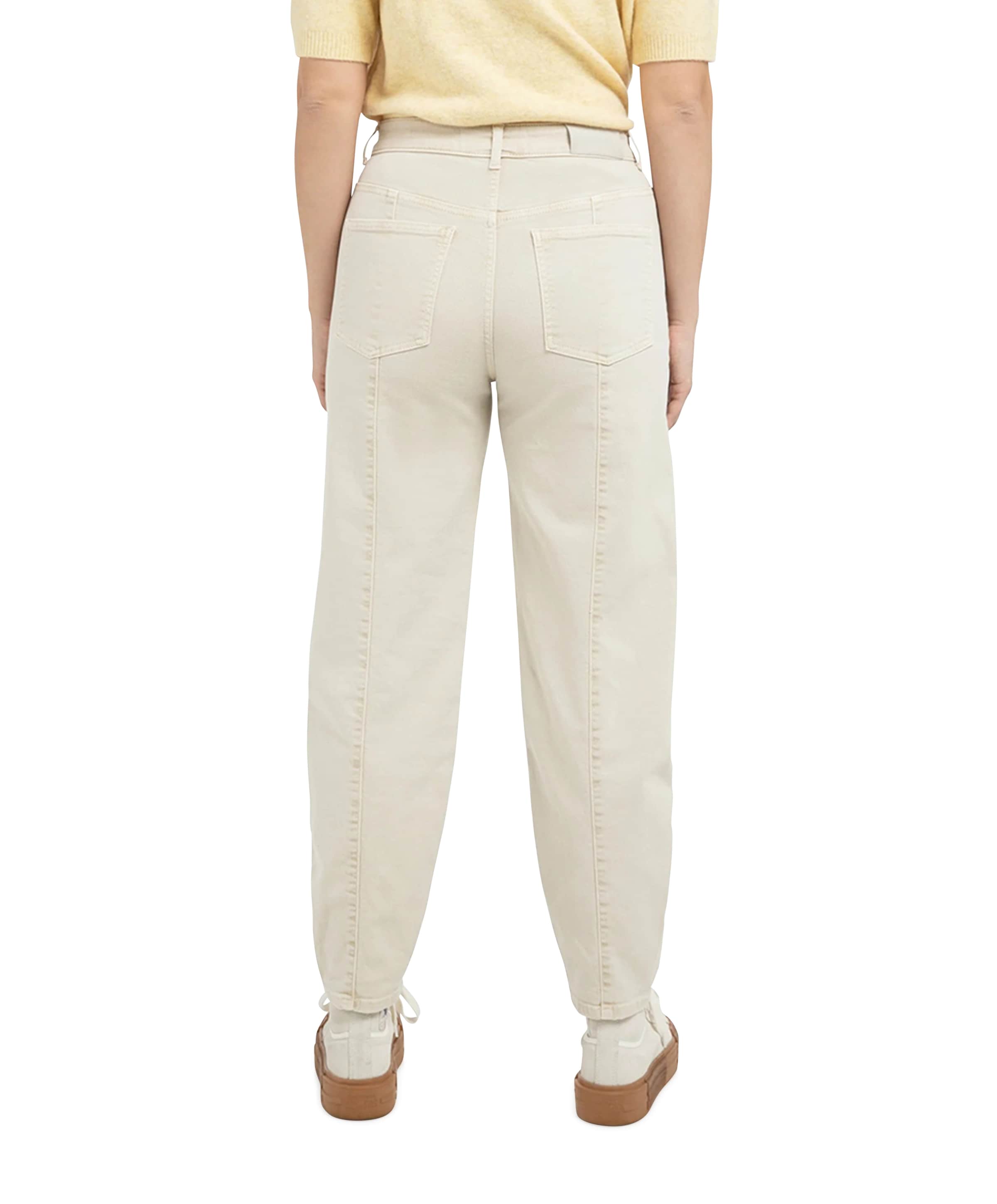 YAYA Barrel met naaddetails dames jeans beige