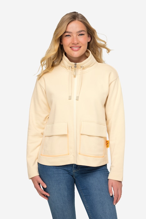 Sweatjacke, Stehkragen, Rücken-Print, Zipper, OEKO-TEX