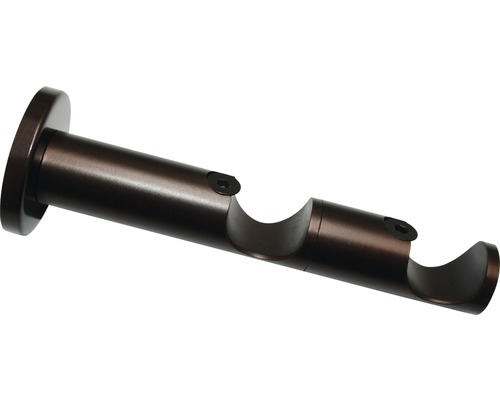 Dubbelsporige wandbeugel voor Windsor brons Ø 25 mm