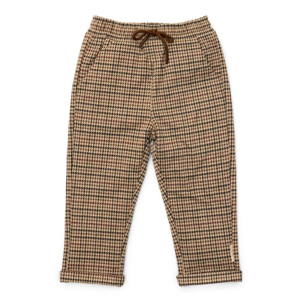 Little Dutch geruite broek bruin/beige/zwart