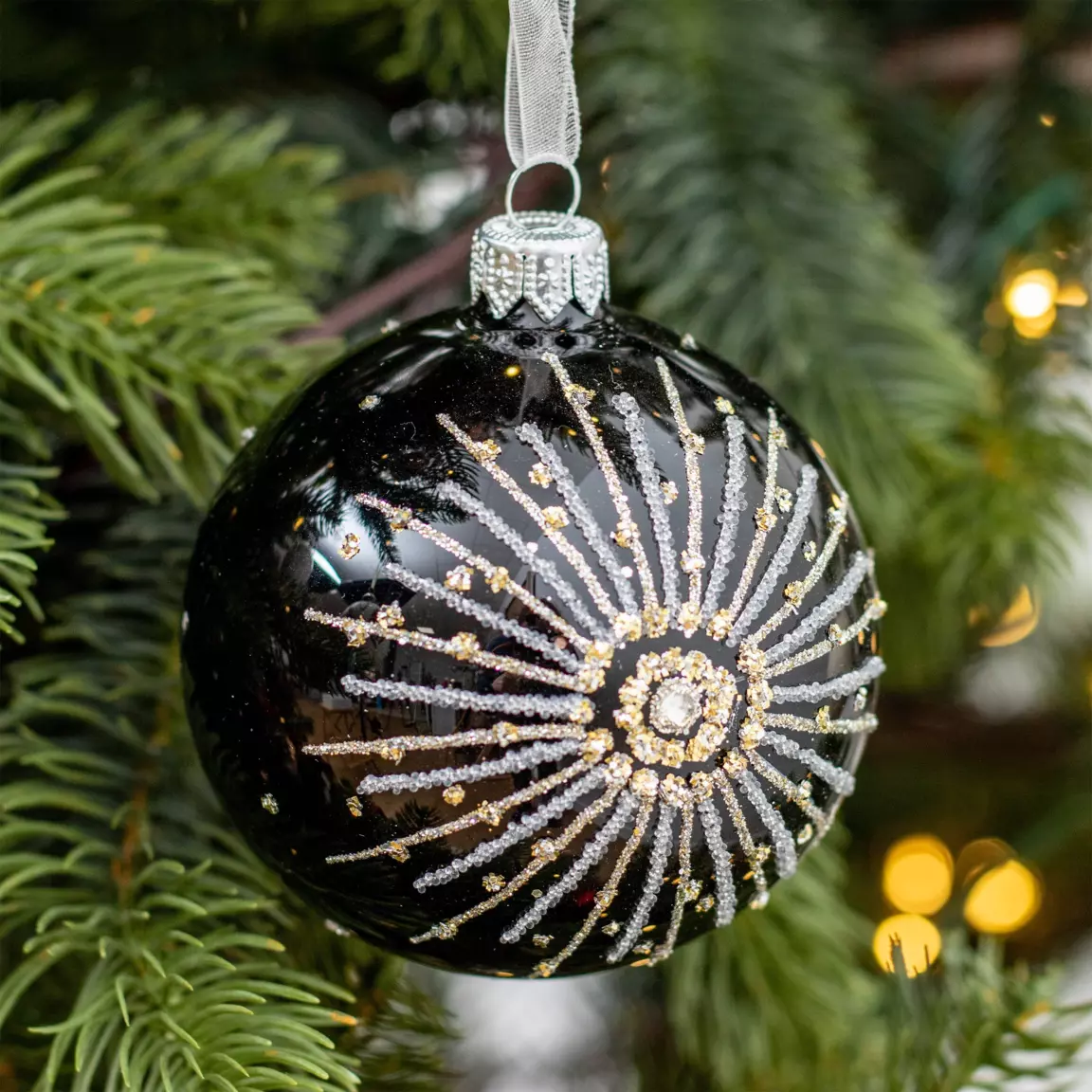 Lot de 6 boules de Noël (D80 mm) en verre Etoile polaire