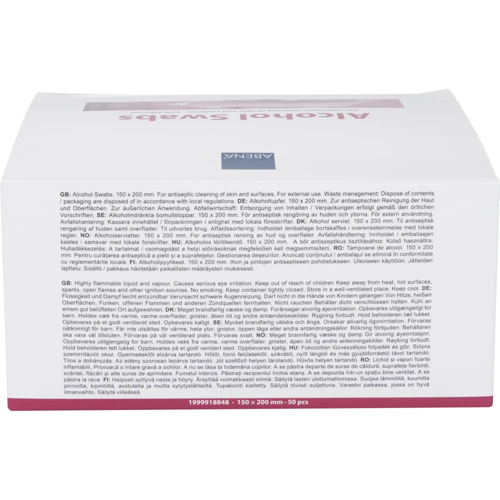 Abena Desinfektionsservietter 75% ethanol uden glycerol - 50 stk.