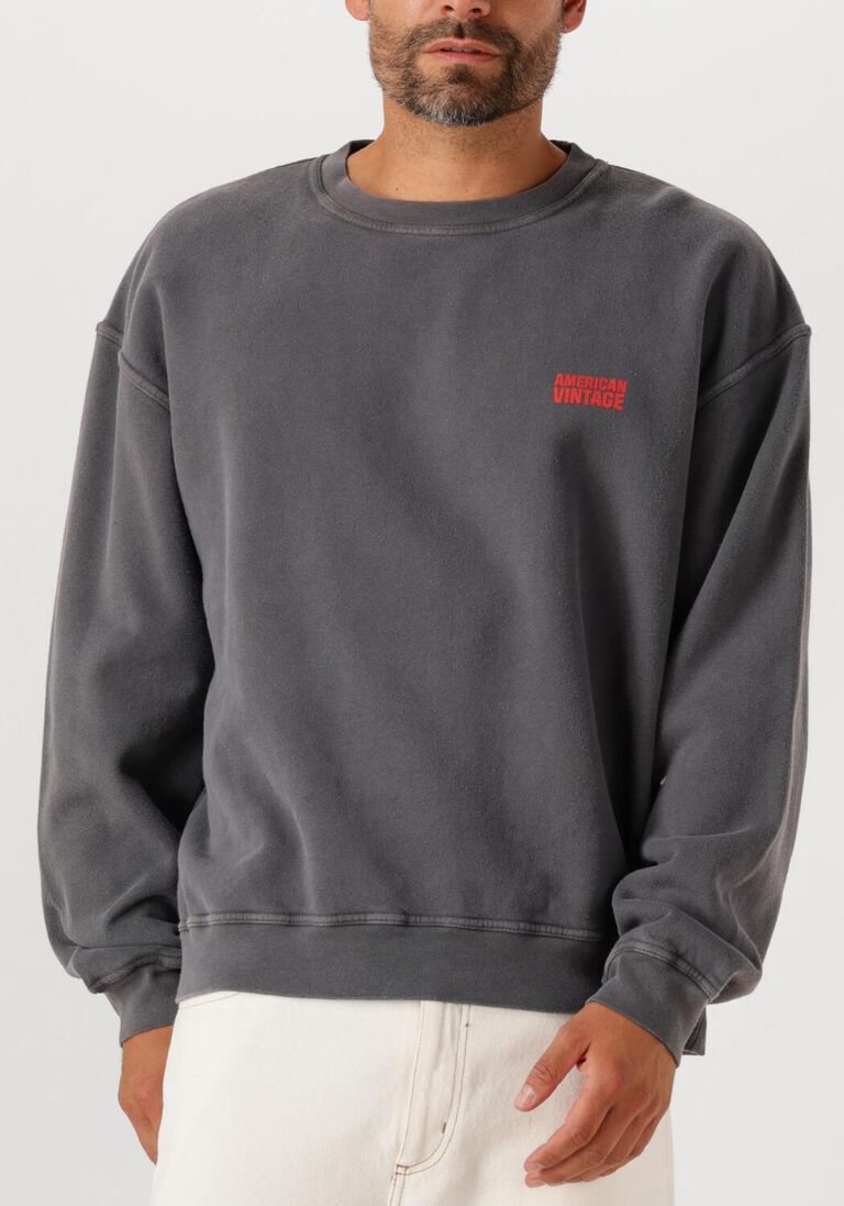 donkergrijze american vintage sweater plizzy 1
