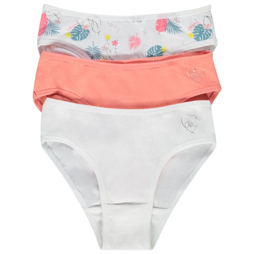 Lot de 3 culottes en jersey pour fille - Blanc