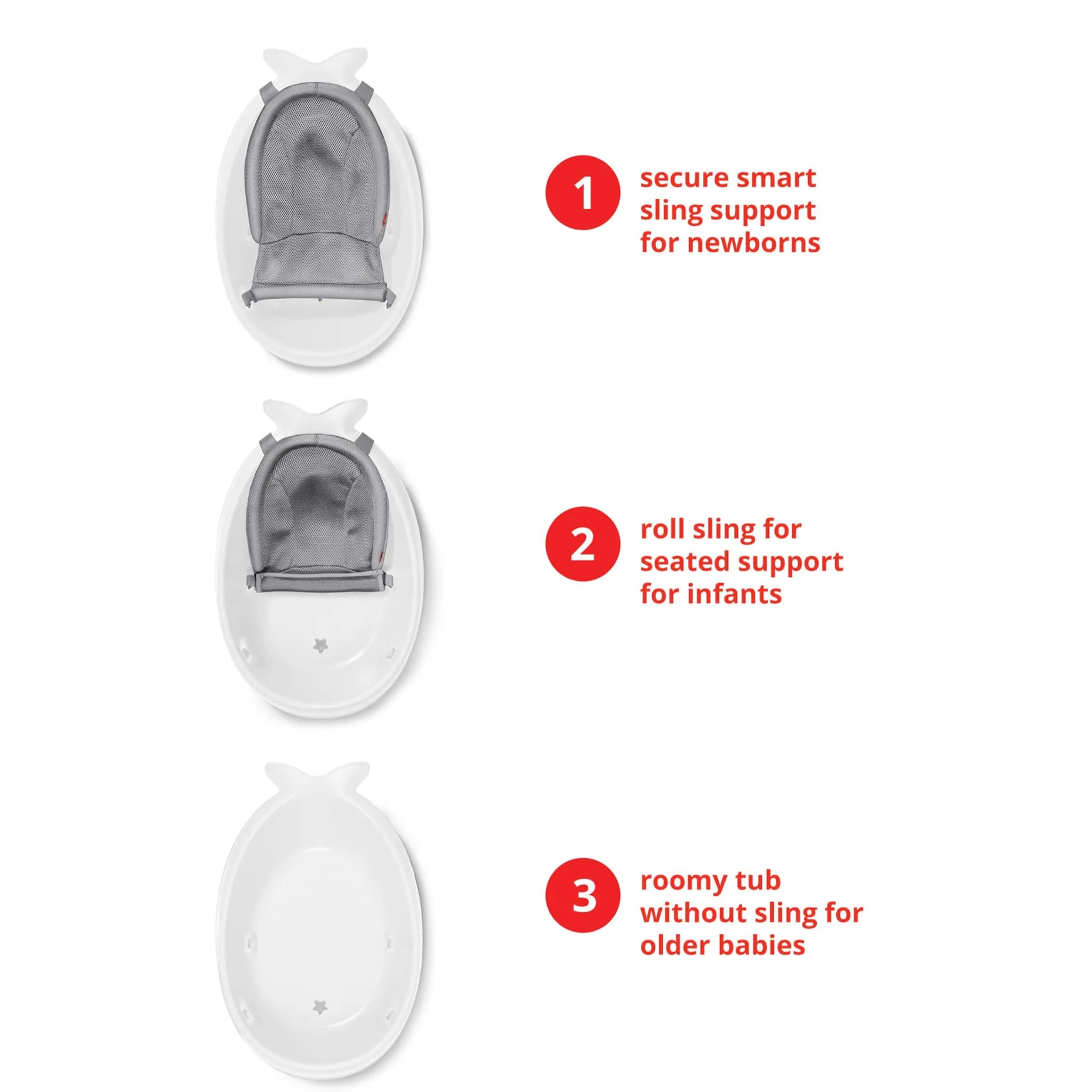 Skip Hop Bain Baleine MOBY® Smart Sling™  3-en1 - Blanc
