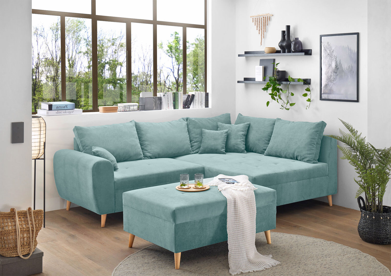 Ecksofa Calanda 249 x 175 cm Mint