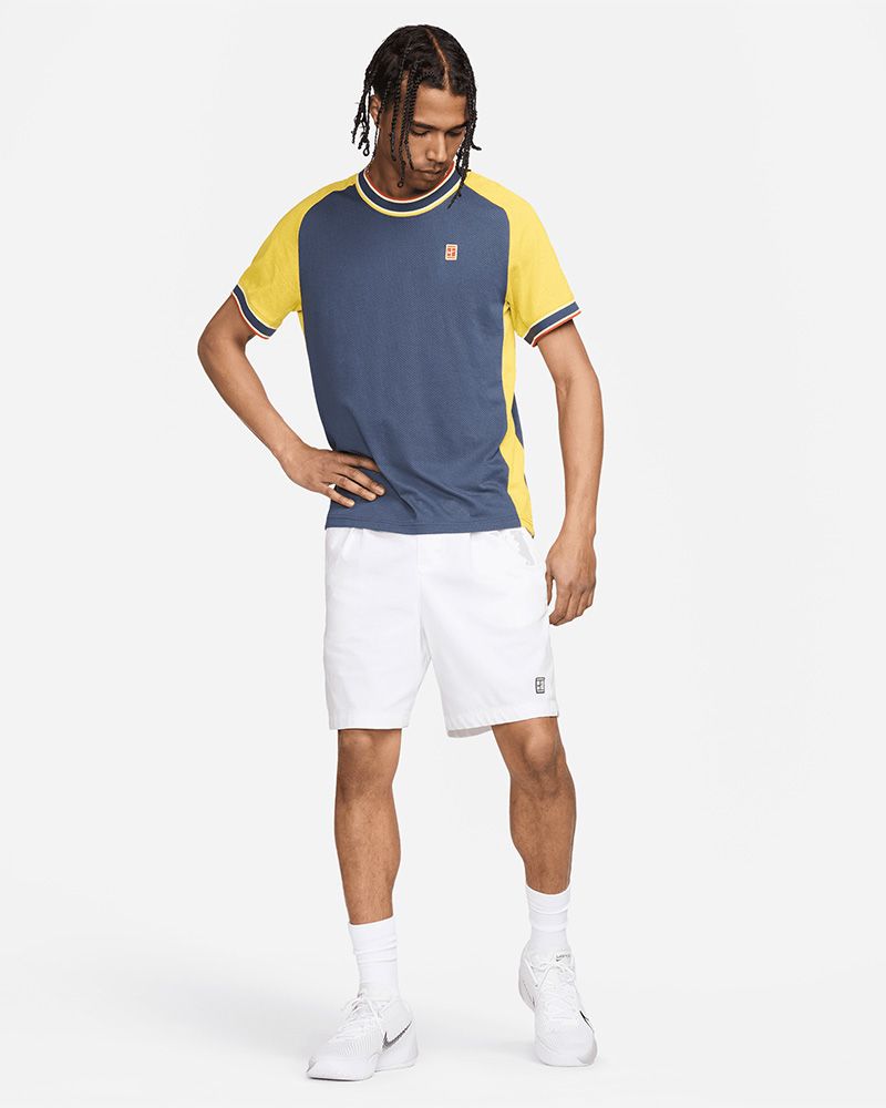 Haut de tennis Nike NikeCourt Bleu & Jaune pour homme