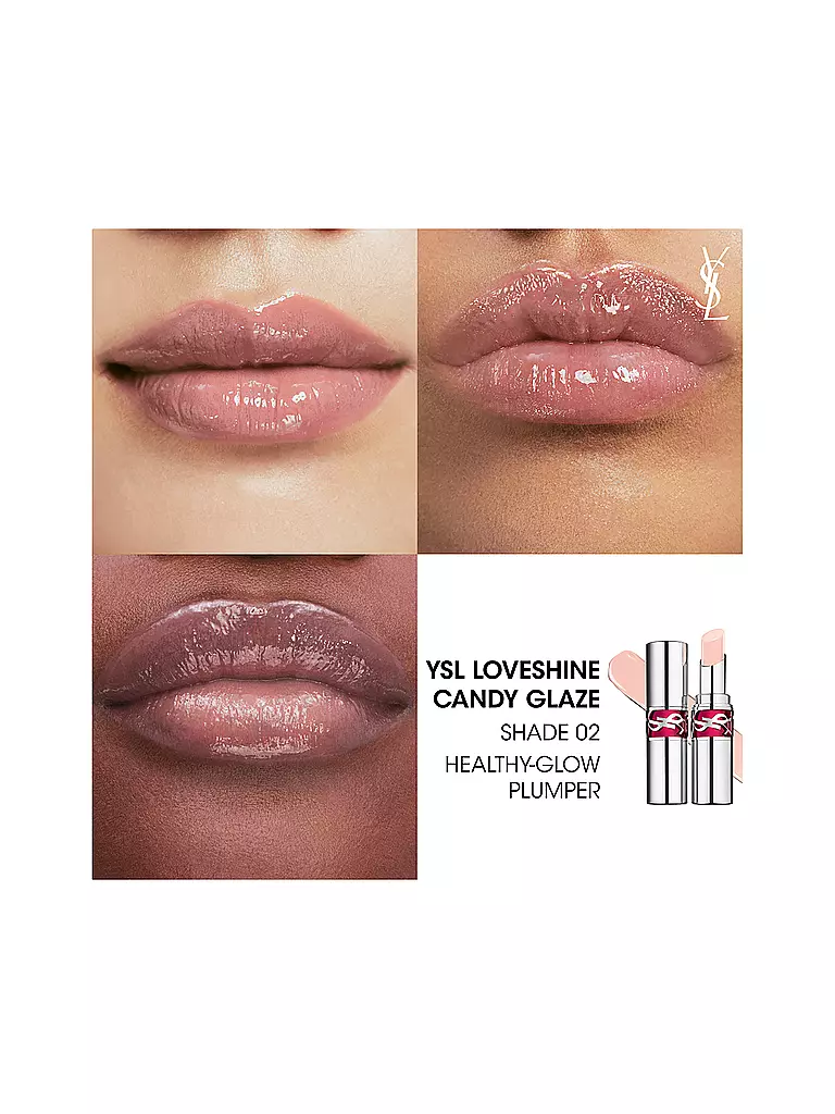 YVES SAINT LAURENT Loveshine Candy Glaze Lipgloss-Stick (2 Healthy Glow Plumper) rosa