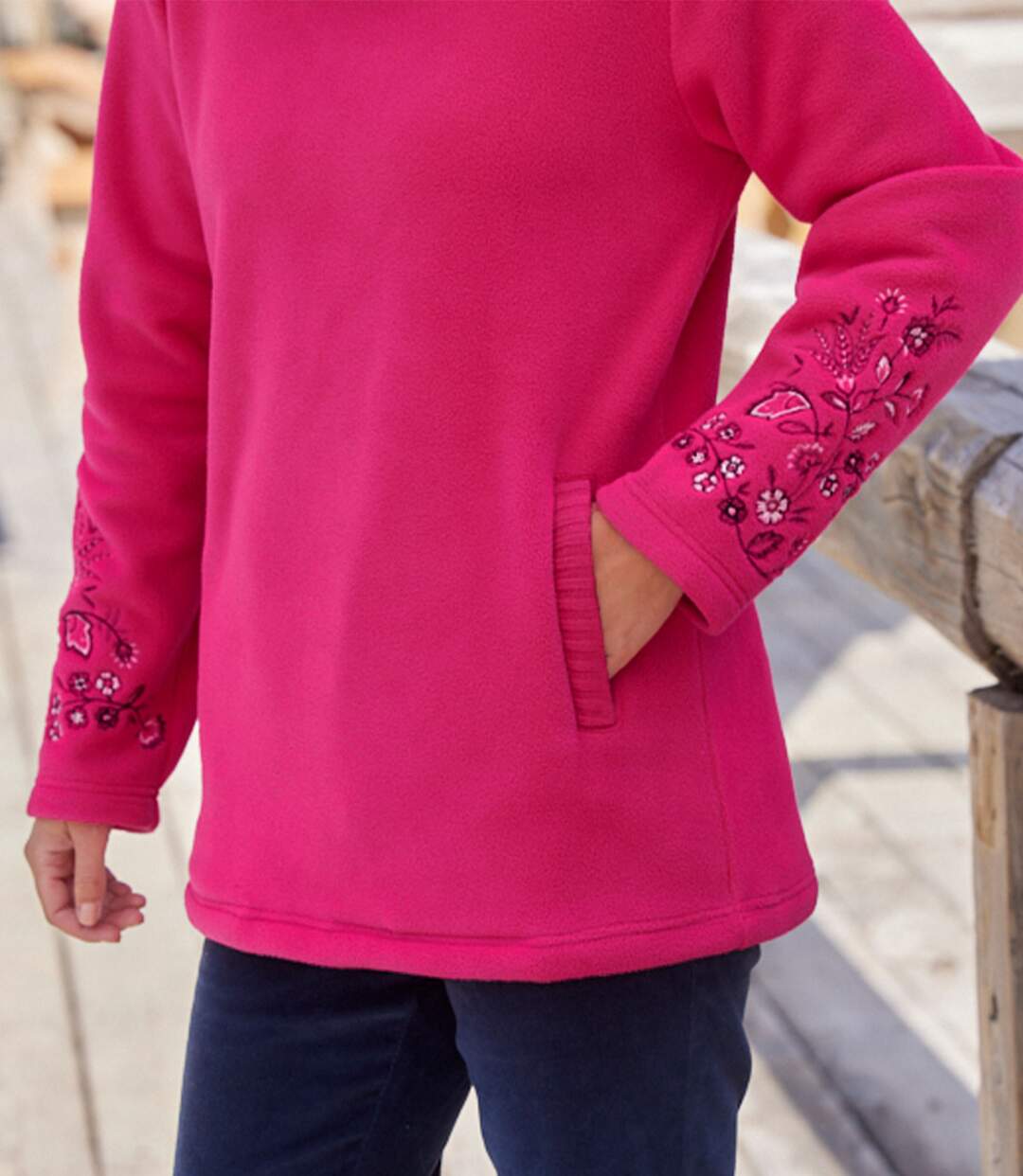 Pull Tunique Polaire Brodé