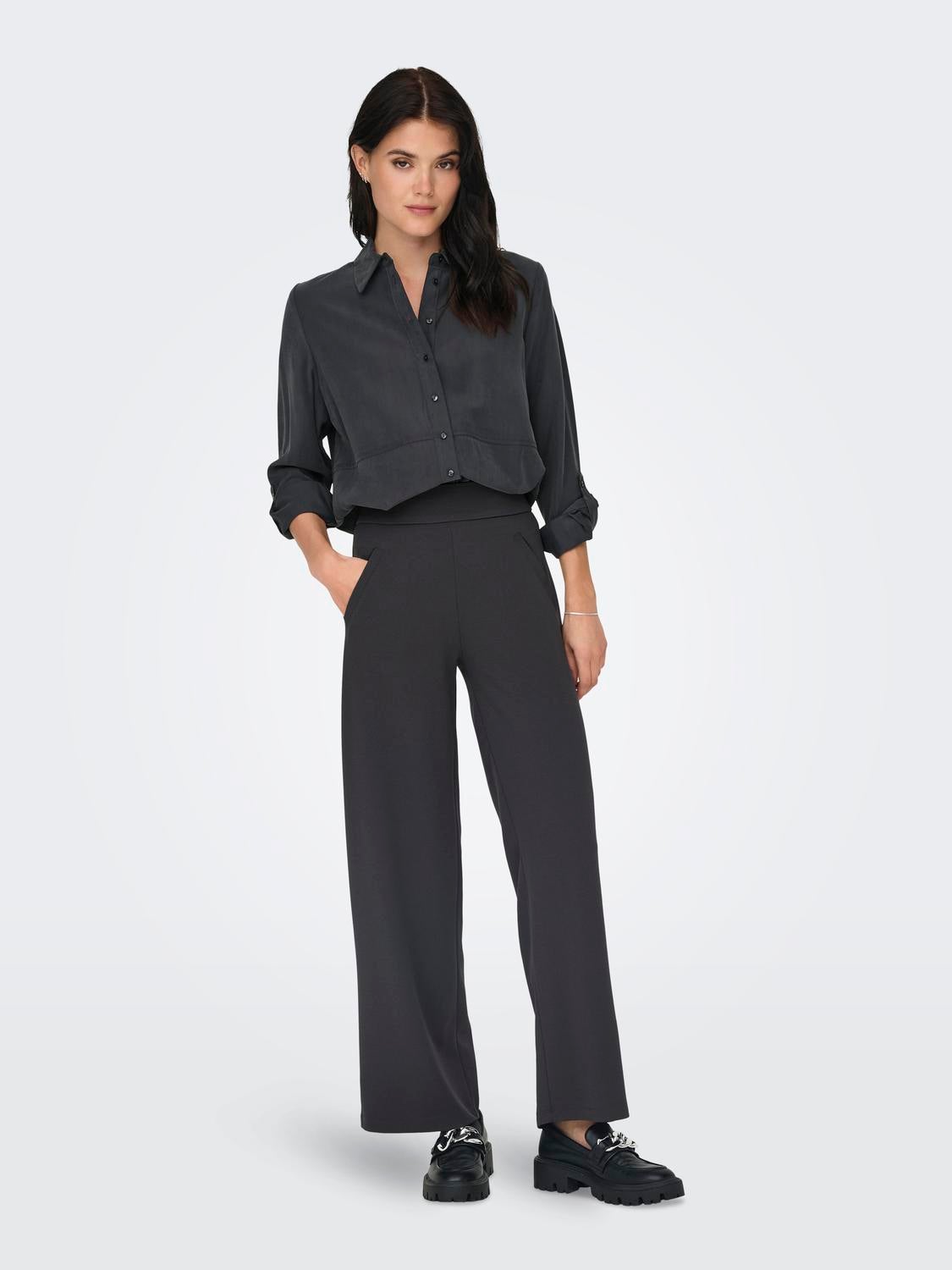 JDYLOUISVILLE Hohe Taille Weiter Beinschnitt Hose mit weitem Beinschnitt Phantom
