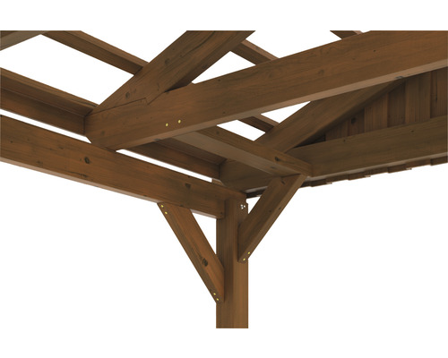 SKAN Holz Fichtelberg enkele carport 317 x 566 cm walnoot