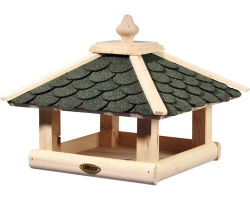 Voederhuisje Dobar ca. 38 x 38 x 28 cm groen houten voederhuisje voor wilde vogels (zonder standaard)