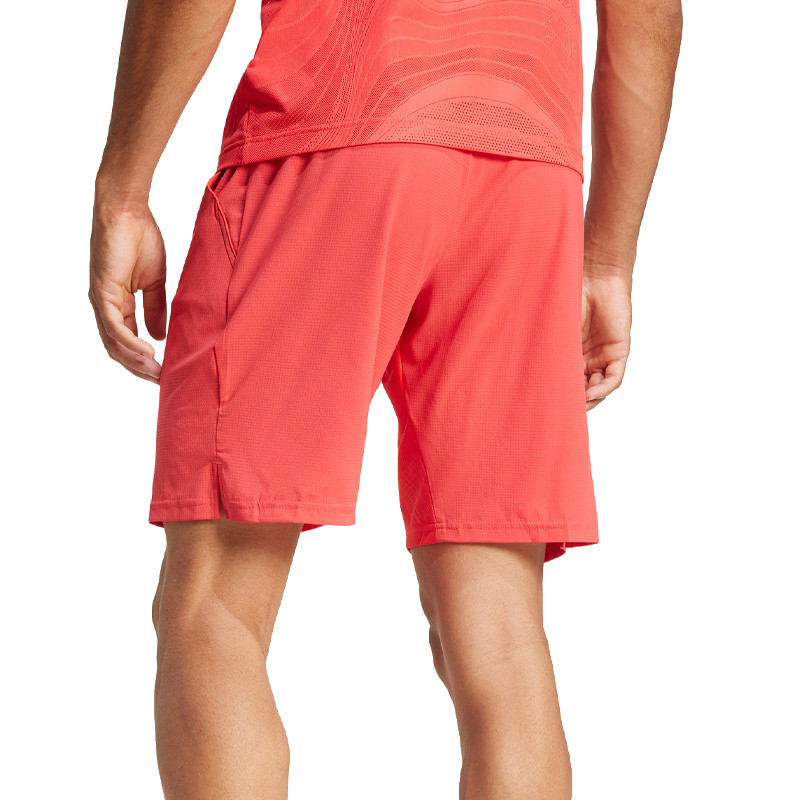 Short de tennis homme Adidas Ergo 7 rouge Fluo Zverev Open d'Australie