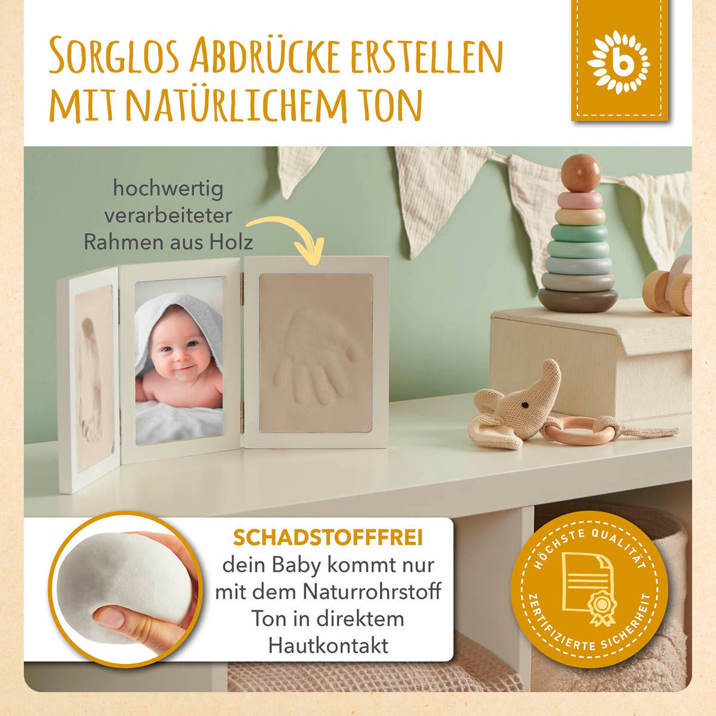 Bieco Abdruckbild Gipsabdruck Komplettset Weiß